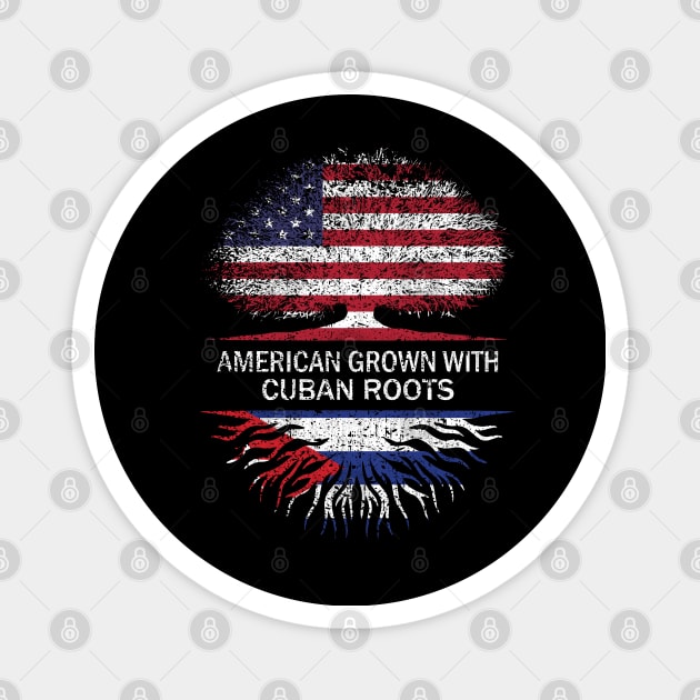 American Grown with Cuban Roots USA Flag Magnet by silvercoin